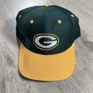 Vintage Green Bay Packers Hat Snapback NFL‎ Football Logo 7 Green Yellow Cap